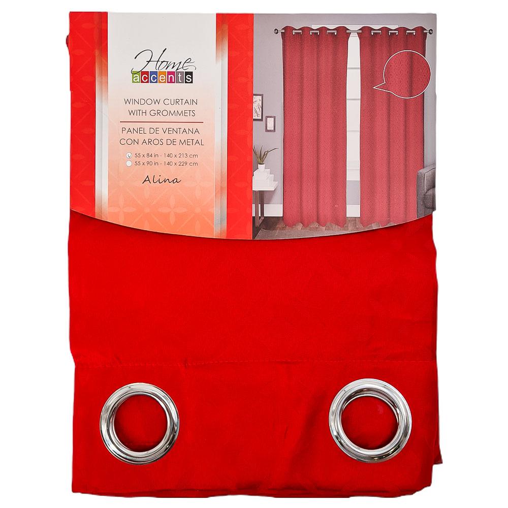 Cortina Home Accents Alina Con Aros 55" x 84" - Rojo