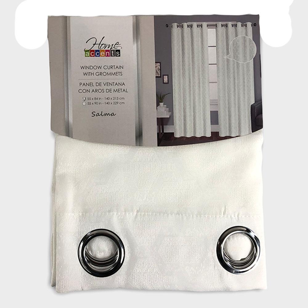 Cortina Home Accents Salma Con Aros de 54" x 84" - Blanco