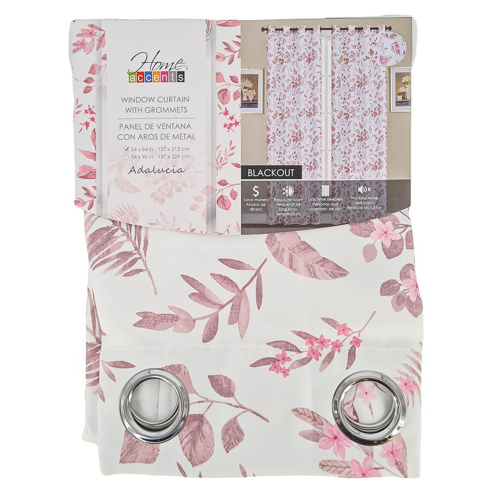Cortina Adalucia Home Accents Con Aros de 54" x 84" - Rosa