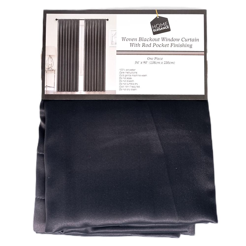 Cortina Rodpocked Con Aros Home Elegance 54'' x 90'' - Gris Oscuro