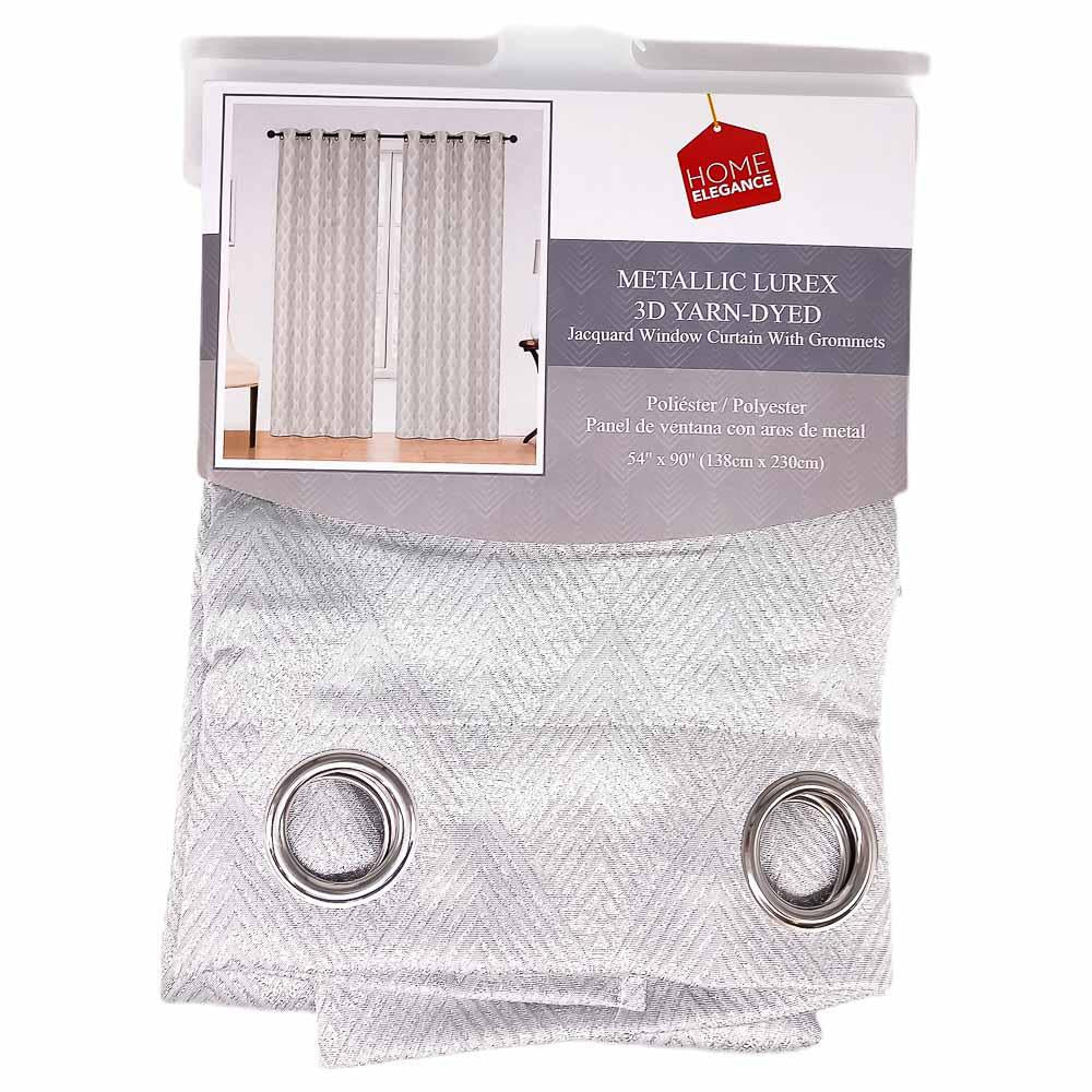 Cortina Jacquard Con Aros Home Elegance 54'' x 90'' - Gris Claro