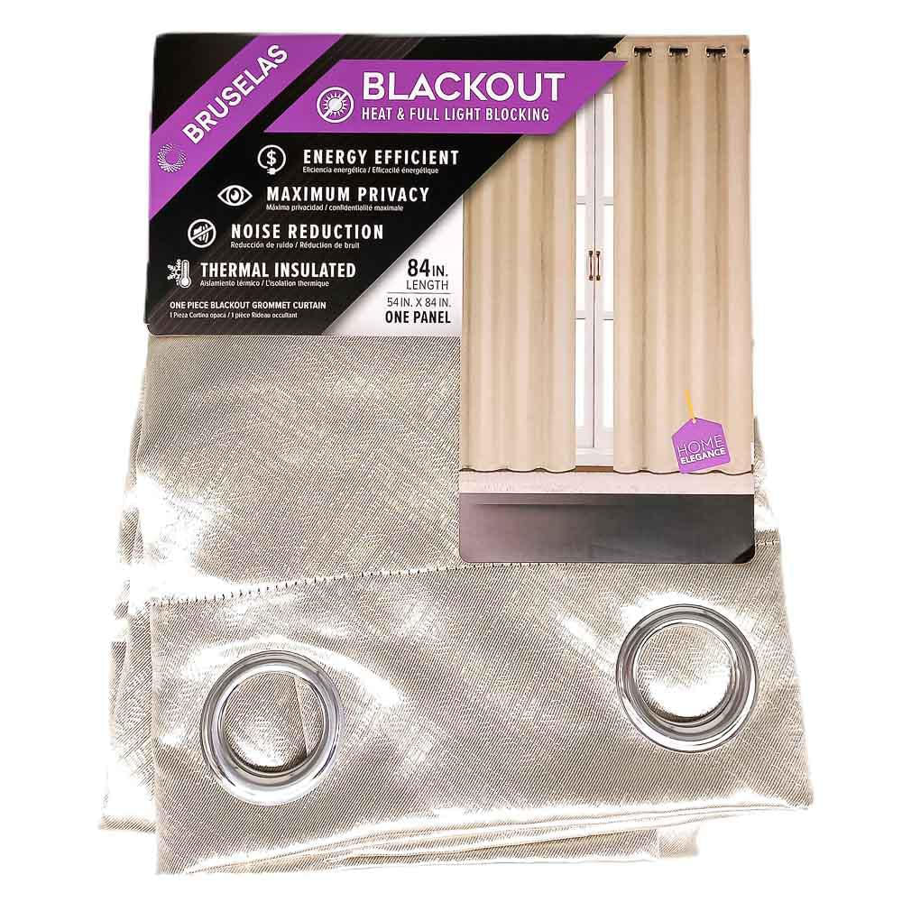 Cortina Ivory Home Elegance Blackout Con Aros 54'' x 84'' - Trigo