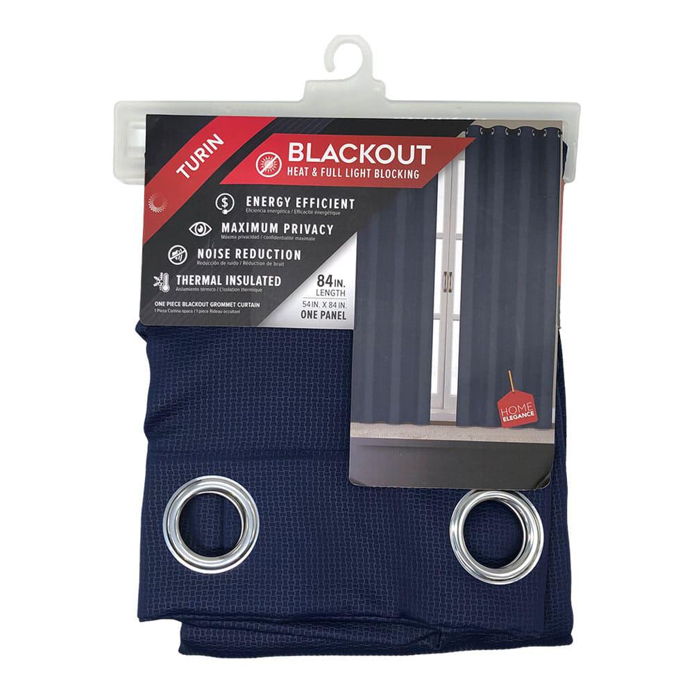 Cortina Turin Con Aros Blackout Home Elegance 54'' x 84'' - Azul Marino