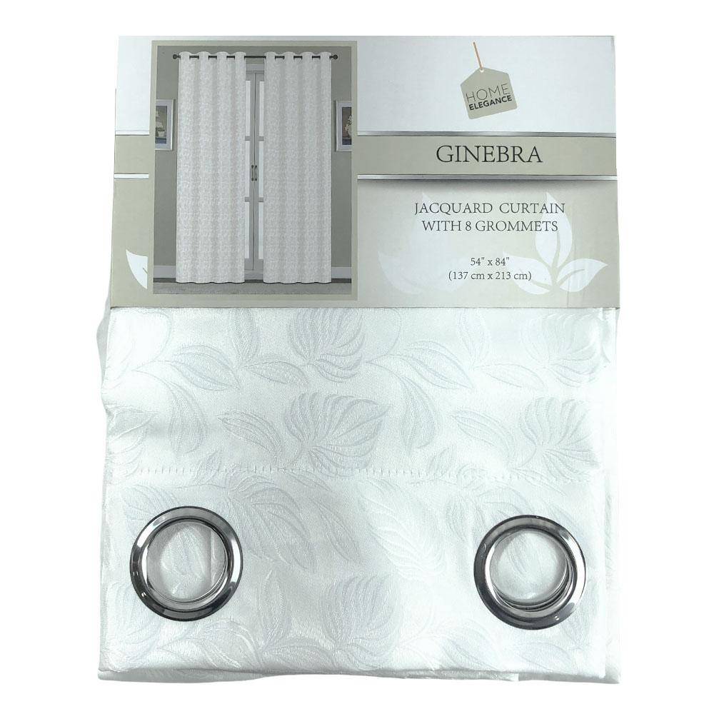 Cortina Home Elegance Ginebra Con Aros 54" x 84" - Blanco