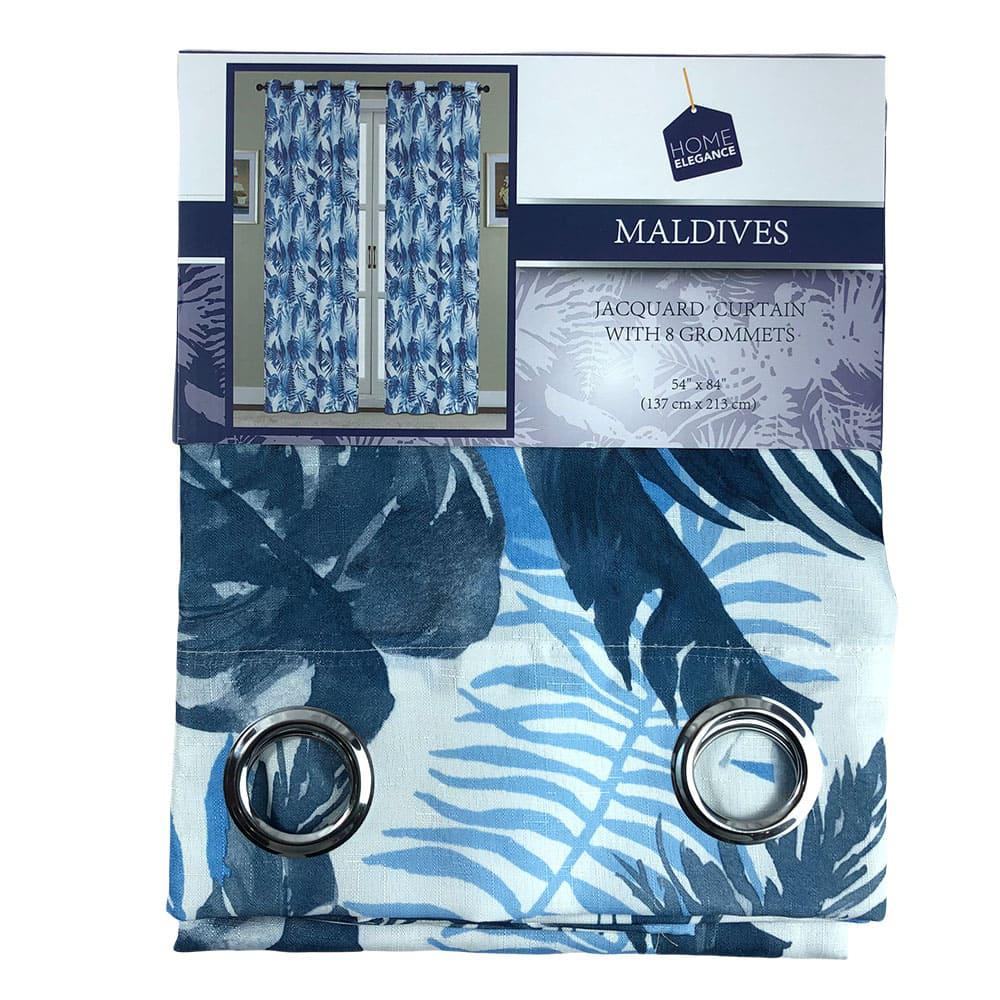 Cortina Home Elegance Maldives Con Aros 54" x 84" - Azul Marino