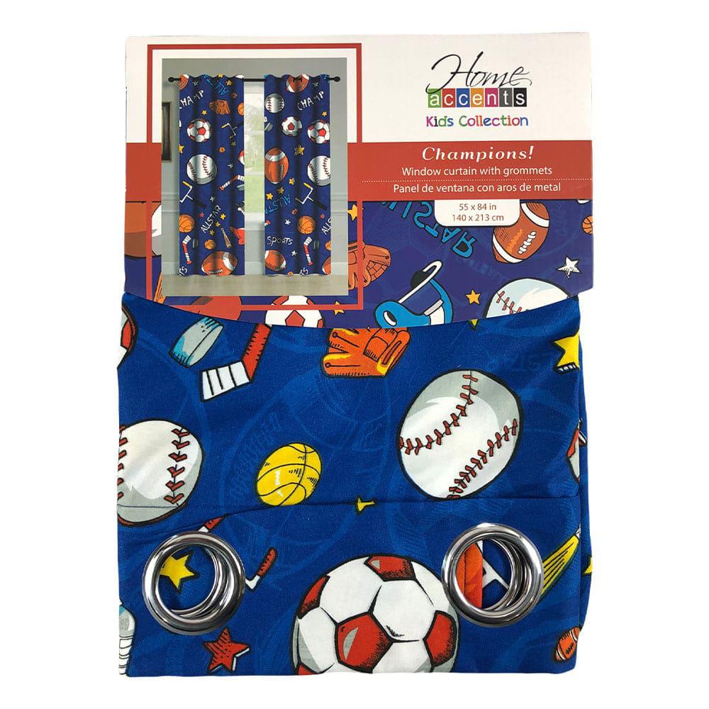 Cortina Home Accents Champions 55" x 84" Con Aros