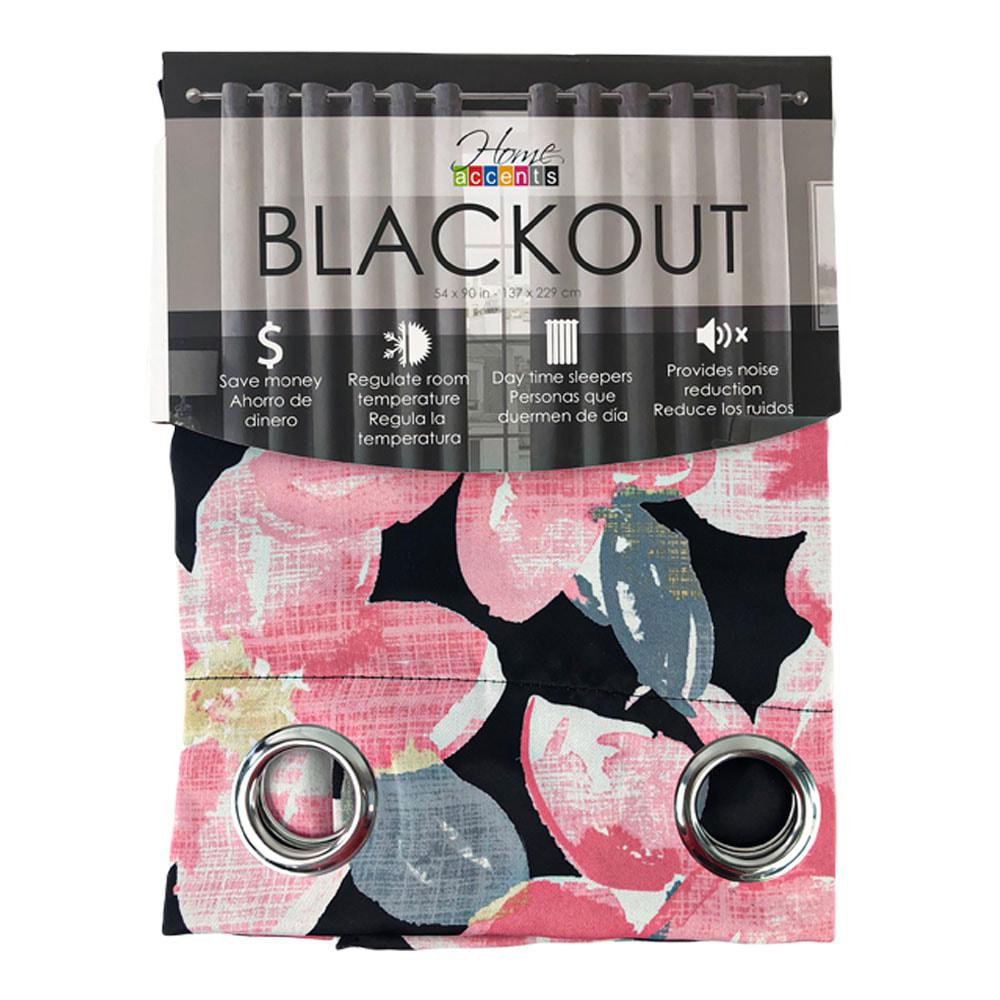 Cortina Home Accents Ruby Estampada Blackout 54" x 90" - Negro