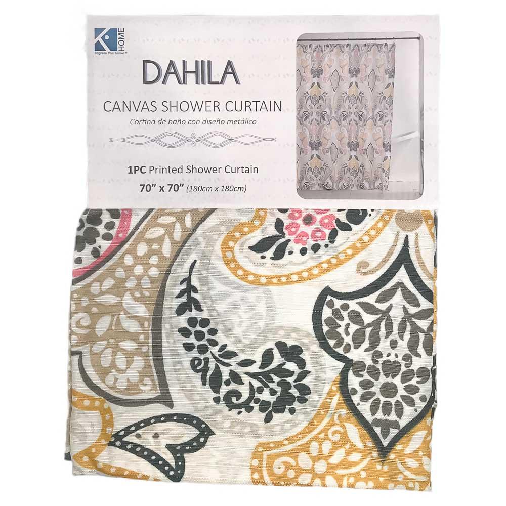Cortina de Baño Kashi Home Dahila Estampado 70" x 70"