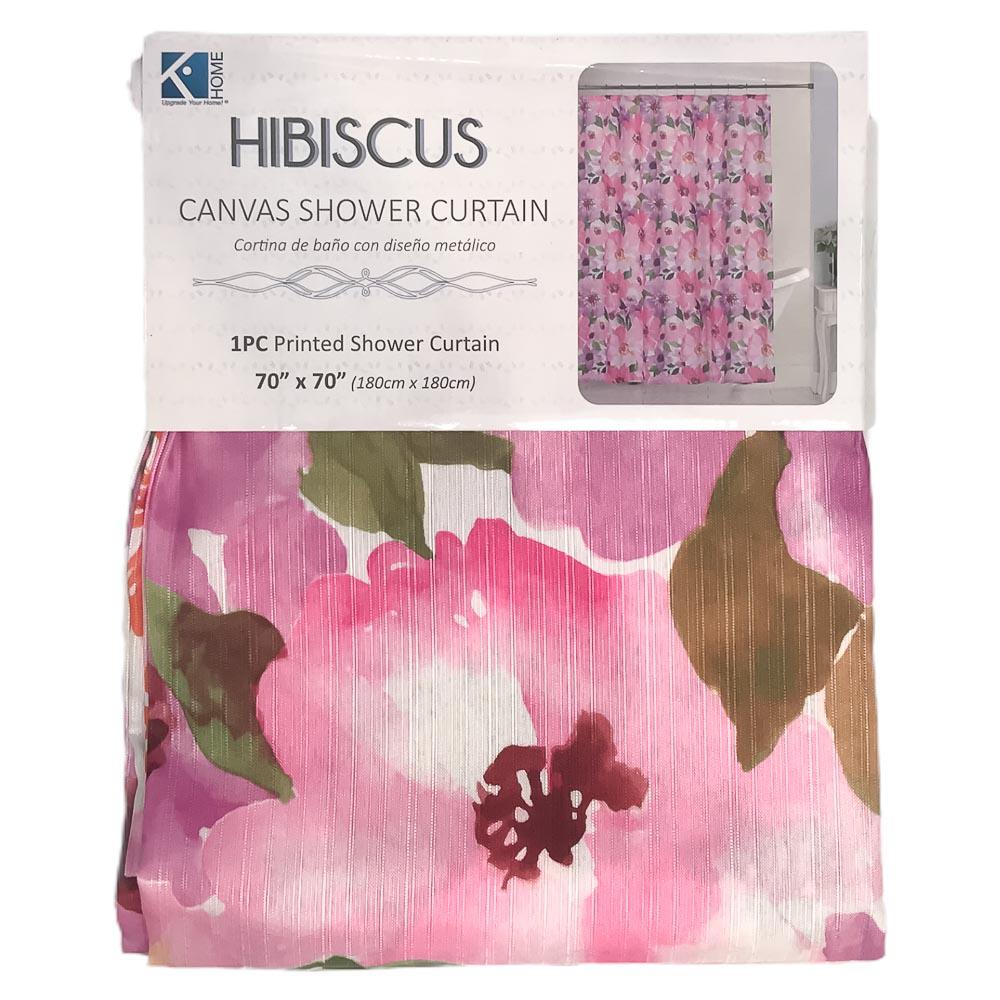 Cortina de Baño Kashi Home Hibiscus Estampado 70" x 70"