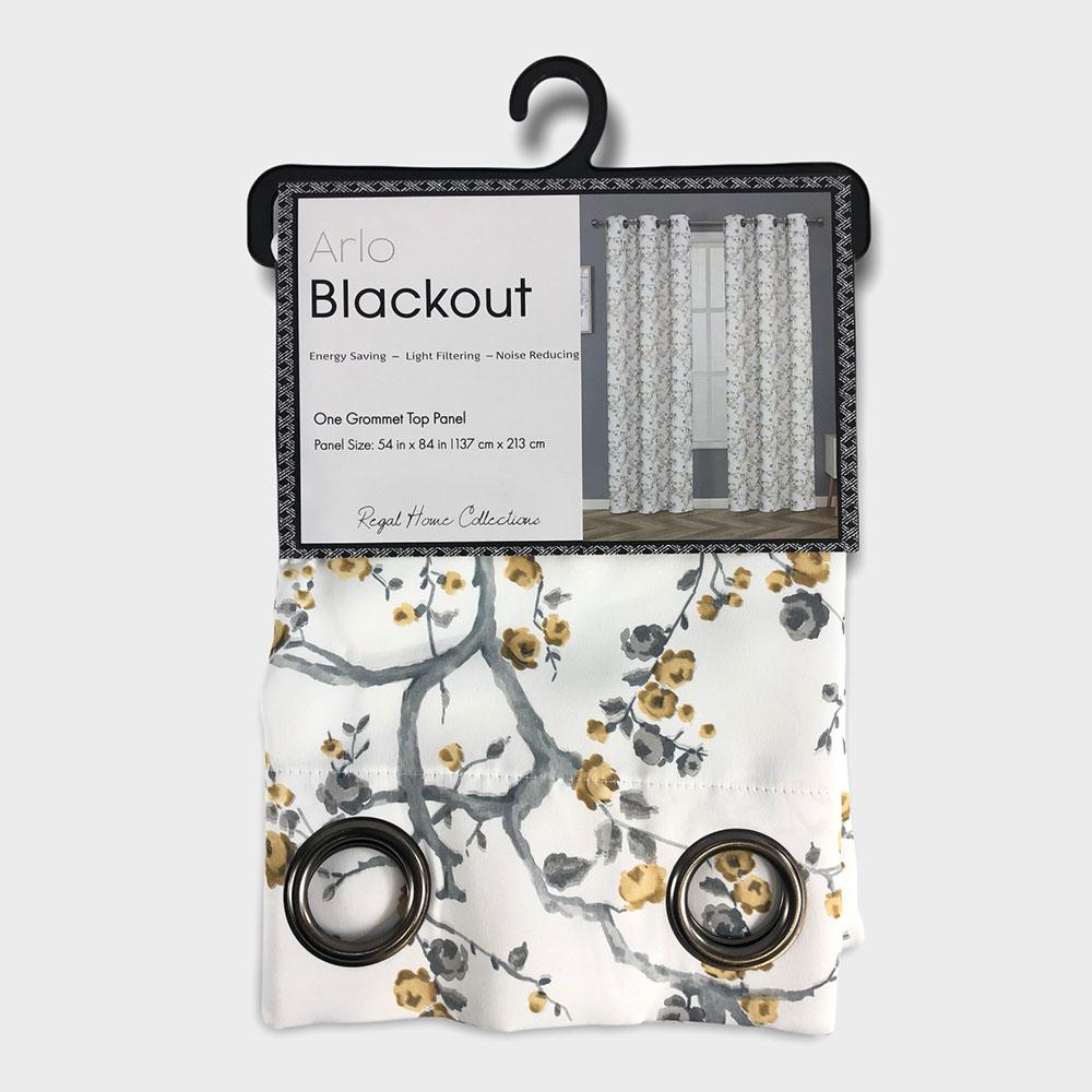 Cortina Regal Home Arlo Blackout Estampado de 54" x 84" - Amarillo