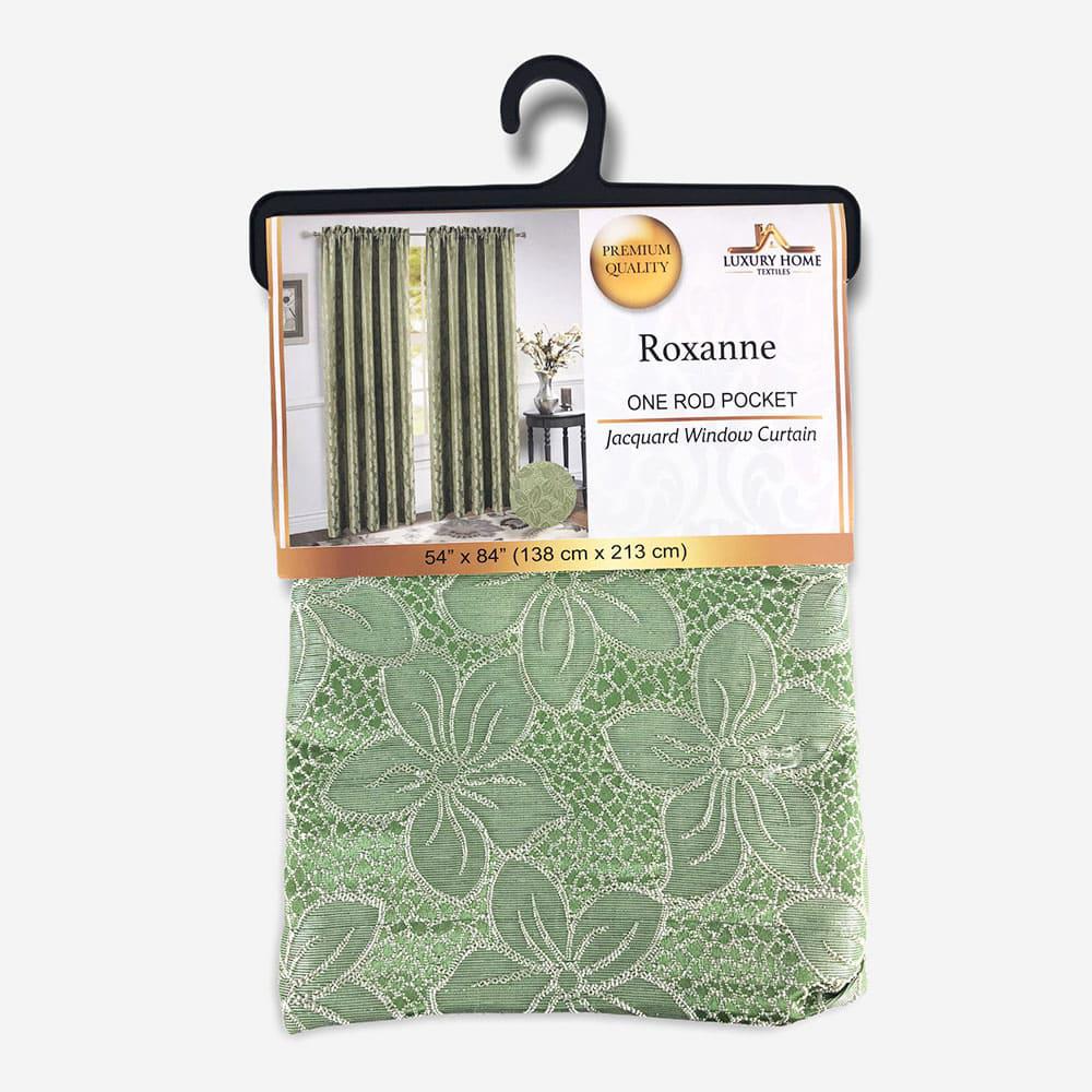 Cortina Luxury Roxanne Rod Pocket de 54" x 84" - Verde Oliva Oscuro