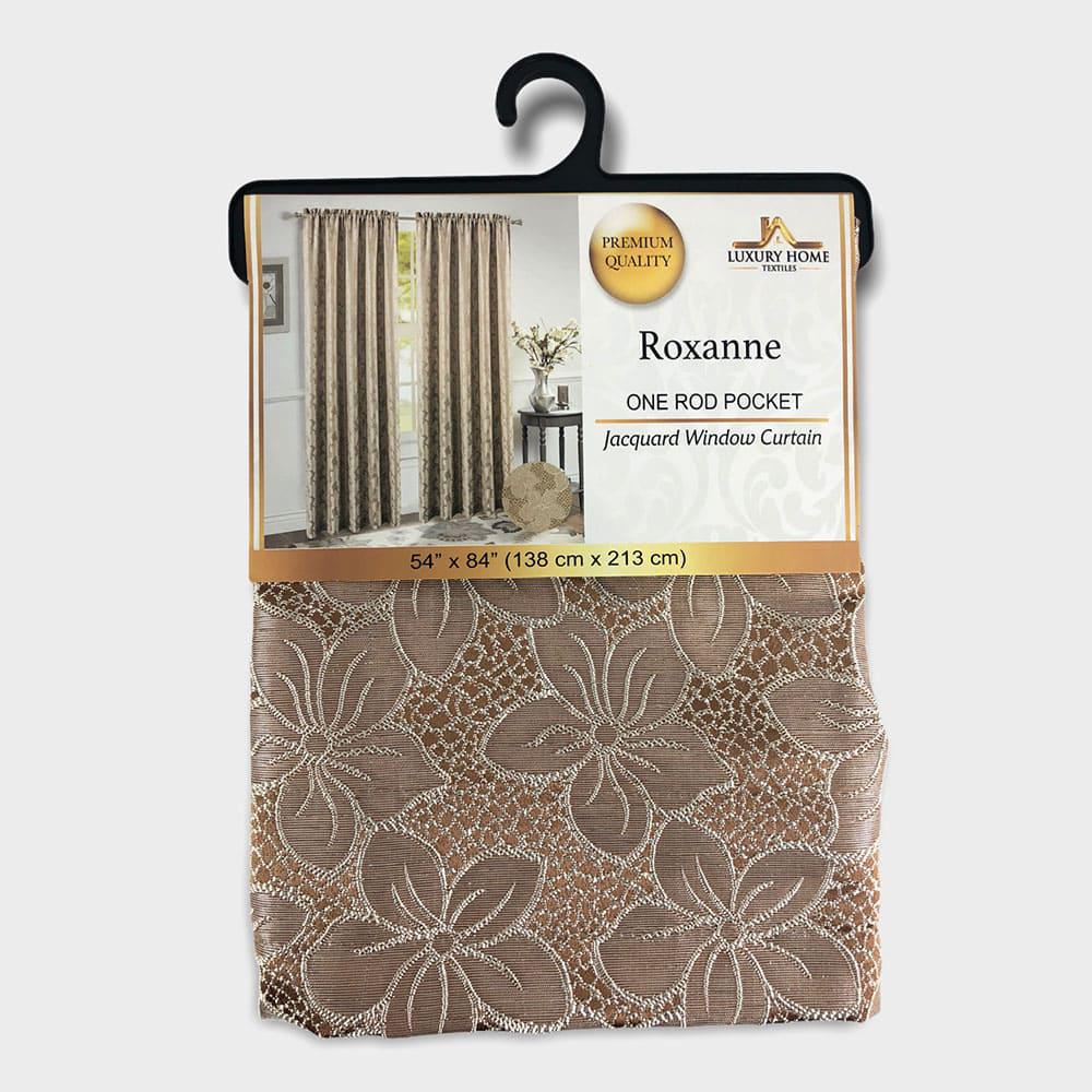 Cortina Luxury Roxanne Rod Pocket de 54" x 84" - Chocolate Claro