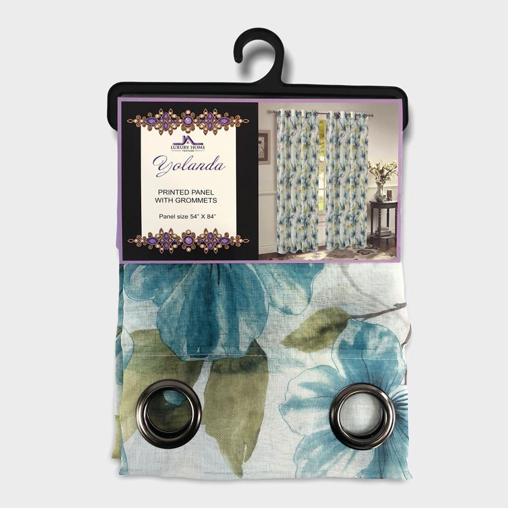 Cortina Luxury Yolanda Estampado de 54" x 84" - Turquesa Azulado