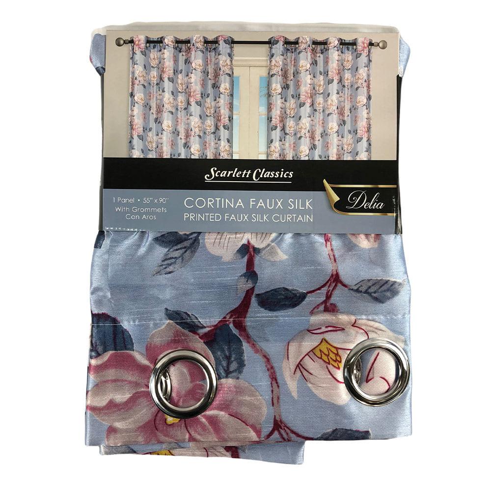 Cortina Delia Scarlett Classics 55'' x 90'' Con Aros - Coral Claro