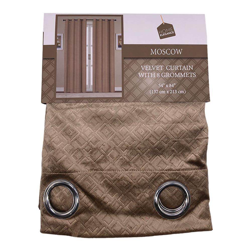 Cortina Home Elegance Moscow Con Aros 54" x 84" - Camel