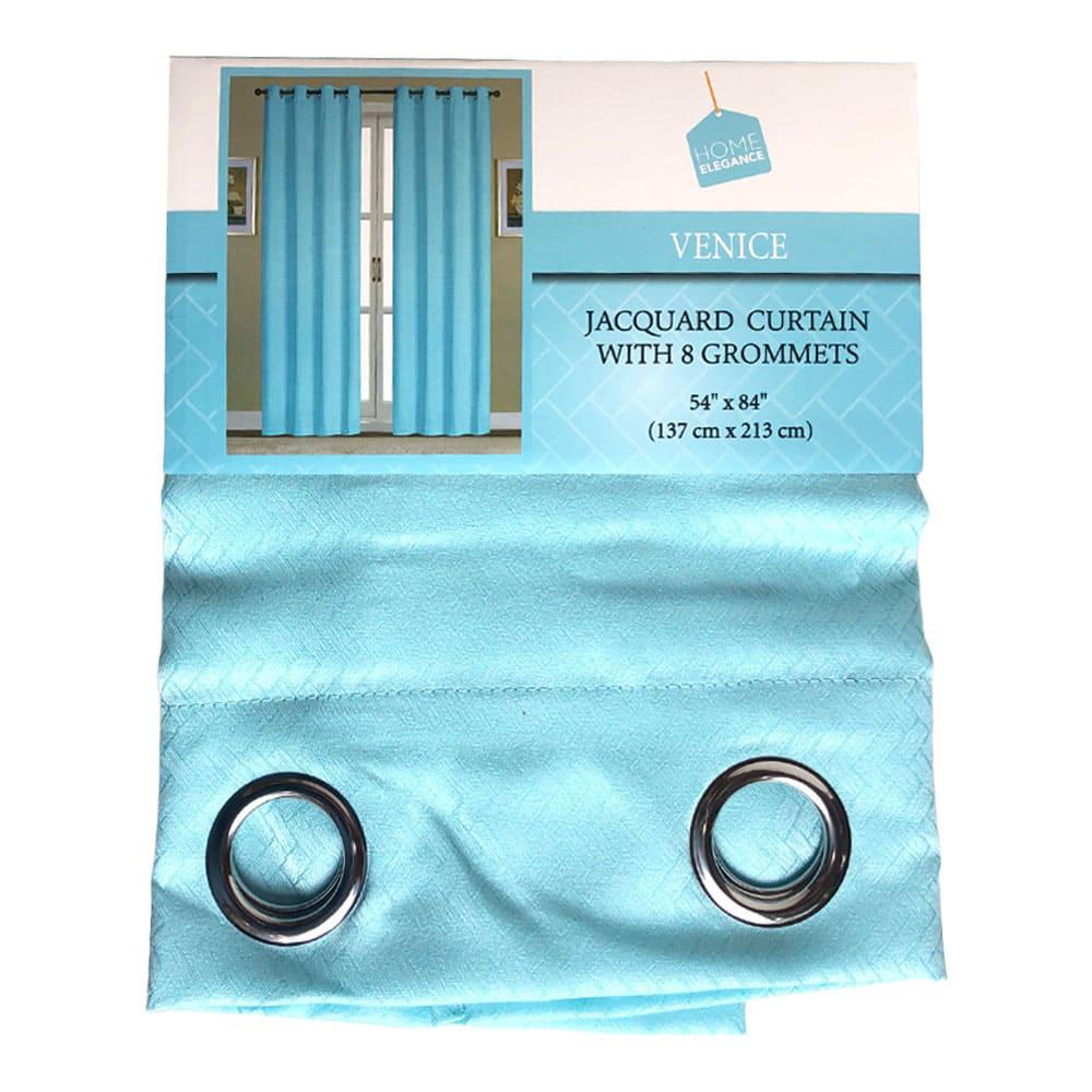 Cortina Home Elegance Venice Royal Con Aros 54" x 84" - Aguamarina Claro