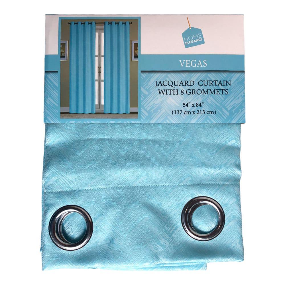 Cortina Home Elegance Vegas Con Aros 54" x 84" - Aguamarina
