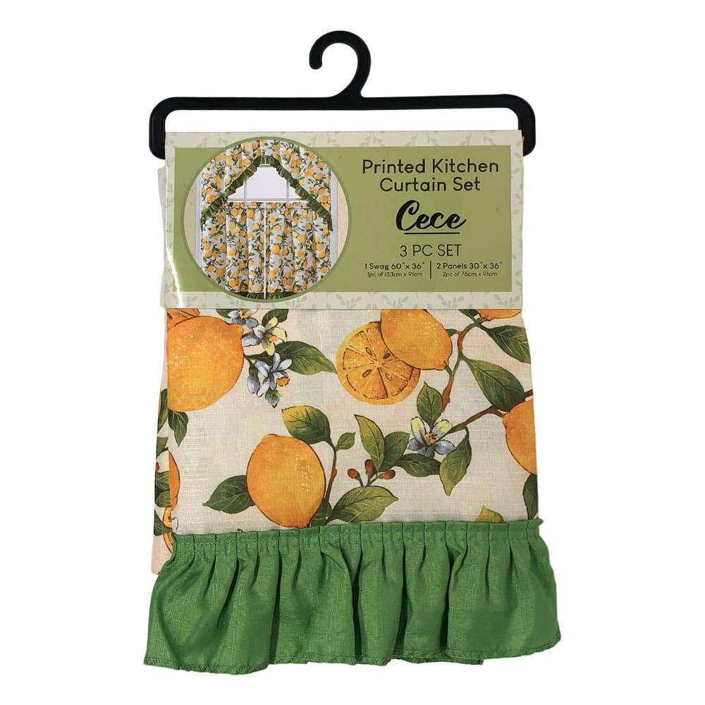 Cortina Para Cocina Kashi Home Cece Estampada 3 Piezas