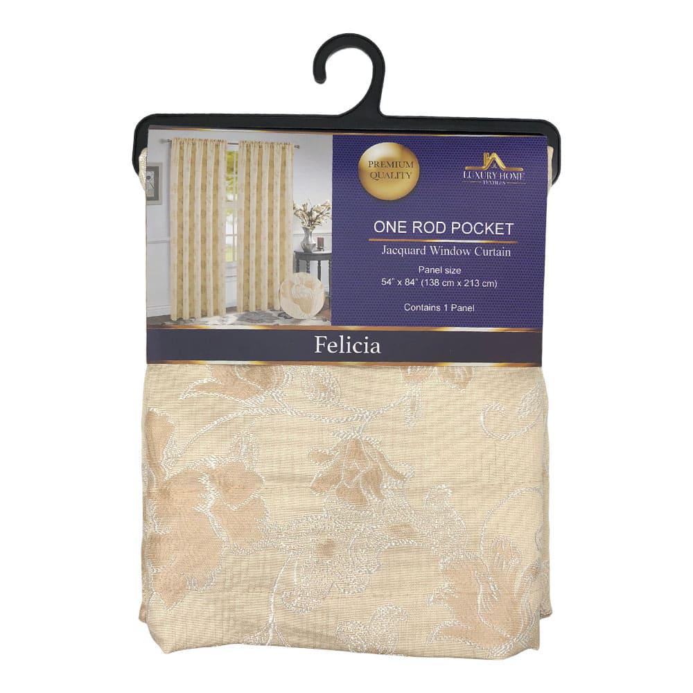 Cortina Luxury Felicia Con Rod Pocket de 54" x 84" - Beige