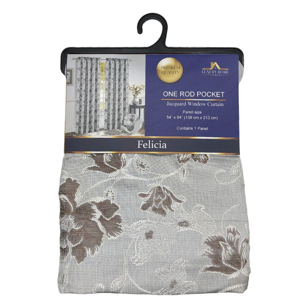 Cortina Luxury Felicia Con Rod Pocket de 54" x 84" - Gris Claro