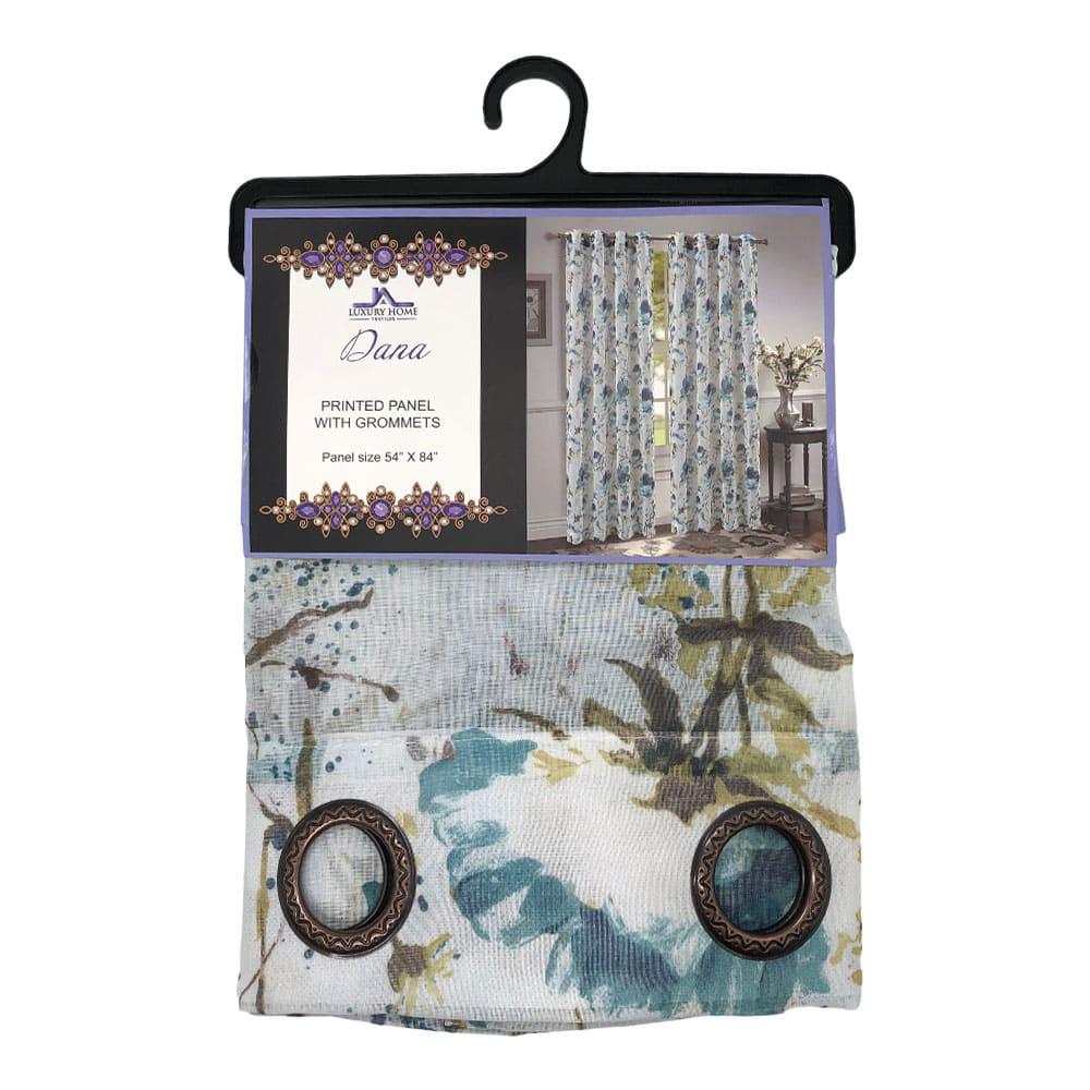 Cortina Luxury Dana Con Aros de 54" x 84" - Aguamarina Oscuro