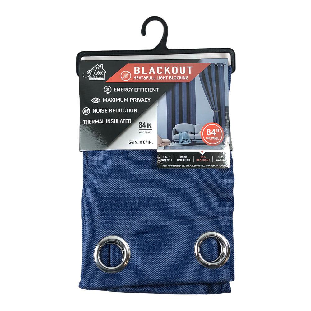 Cortina Blackout Home Design Ariella Con Aros 54" x 84" - Azul Marino