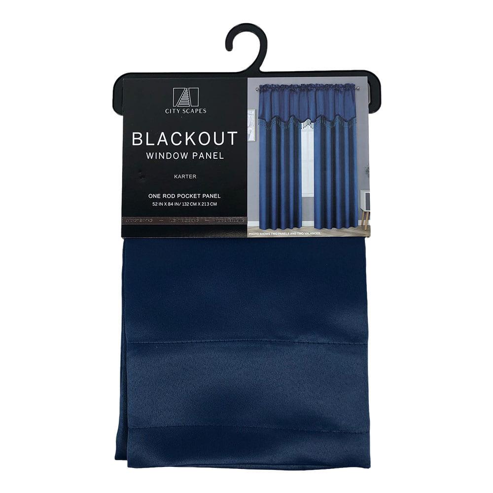 Cortina Karter Regal Home Con Rod Pocket Blackout 52" x 84" - Azul Marino