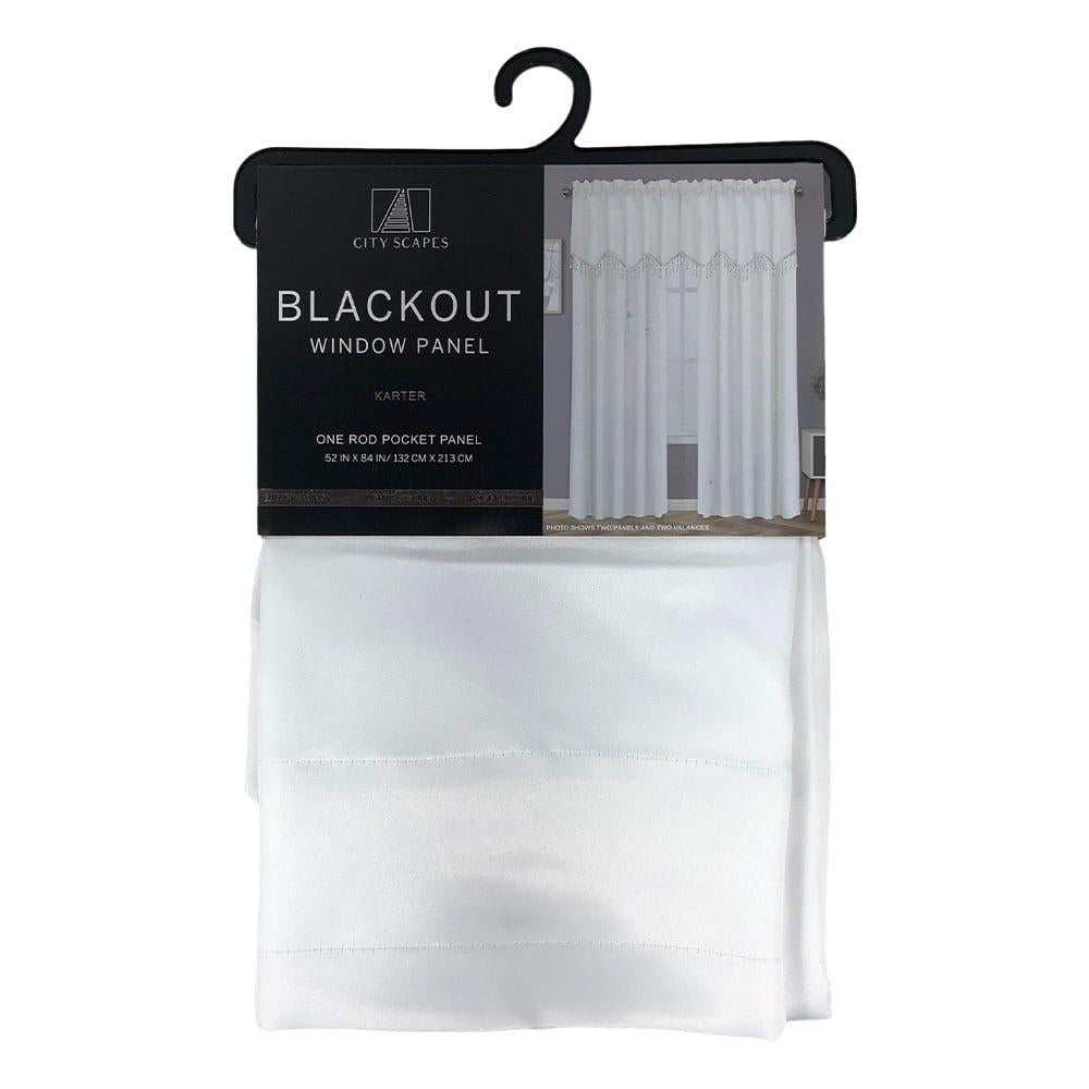 Cortina Karter Regal Home Con Rod Pocket Blackout 52" x 84" - Blanco