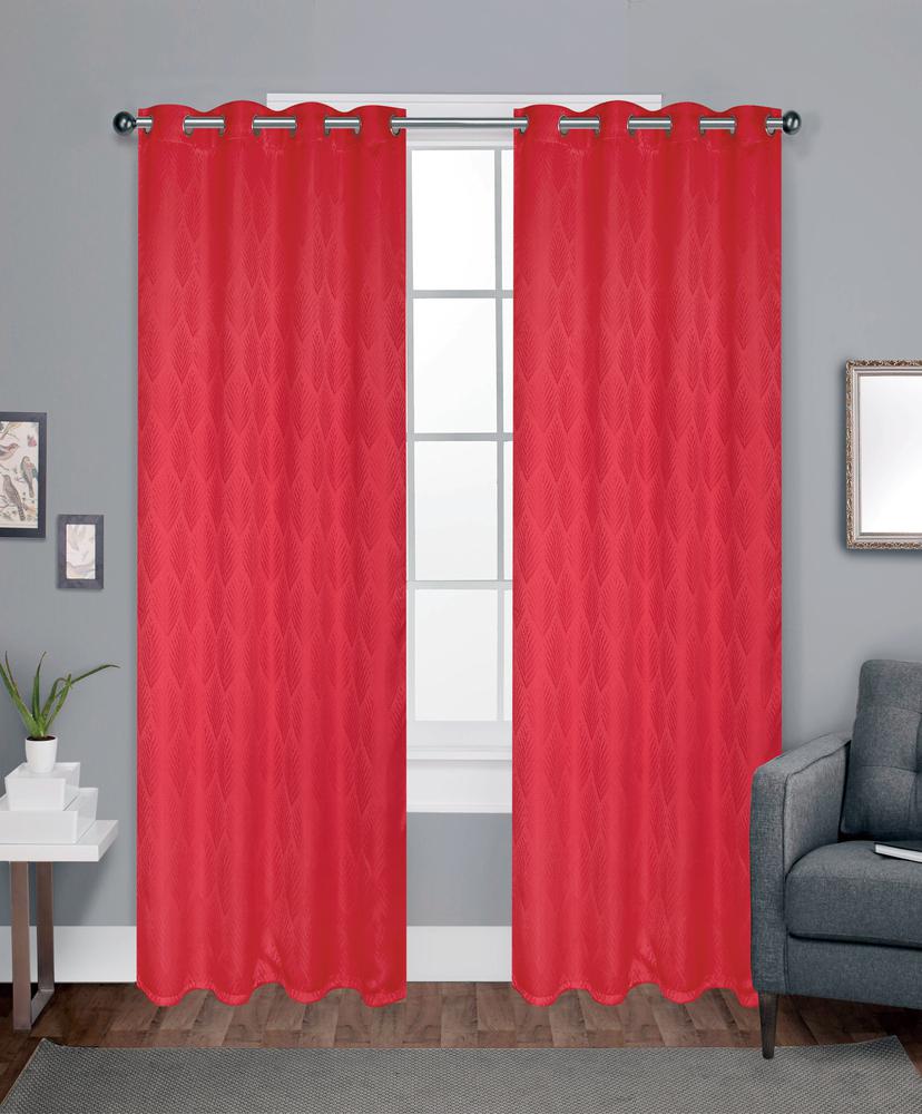 Cortina Helena Home Accents Con Aros 54" x 84" - Rojo