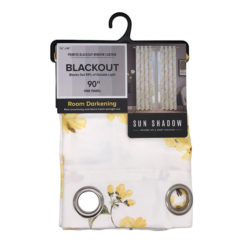 Cortina Rt Designer Lily Blackout Con Aros de 52" x 90" - Amarillo