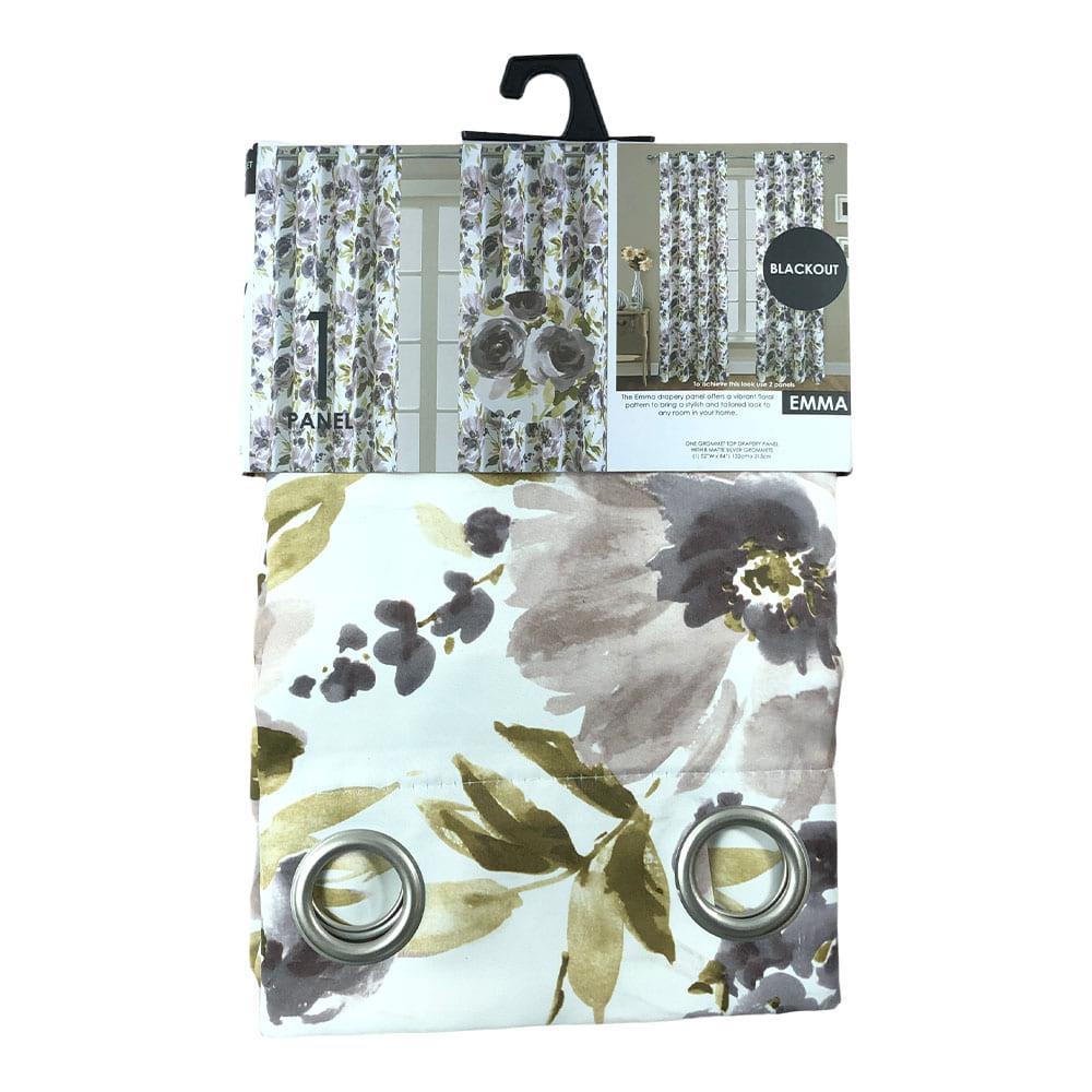 Cortina Blackout Popular Home Emma Con Aros 52" x 84" - Gris Oscuro