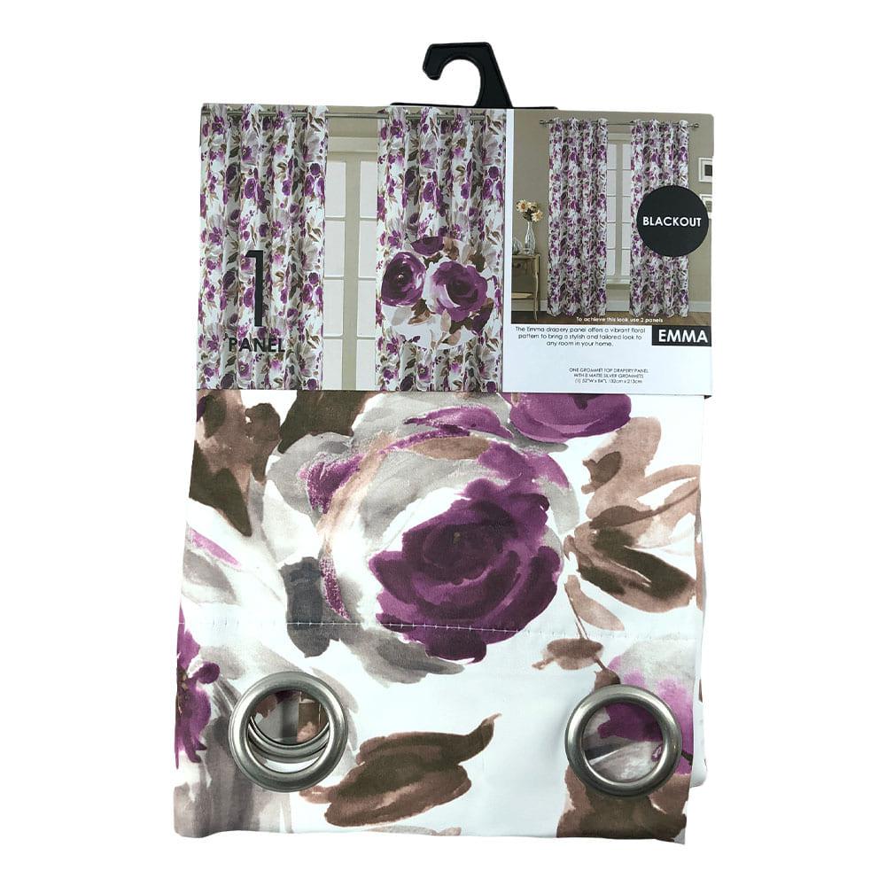 Cortina Blackout Popular Home Emma Con Aros 52" x 84" - Lila