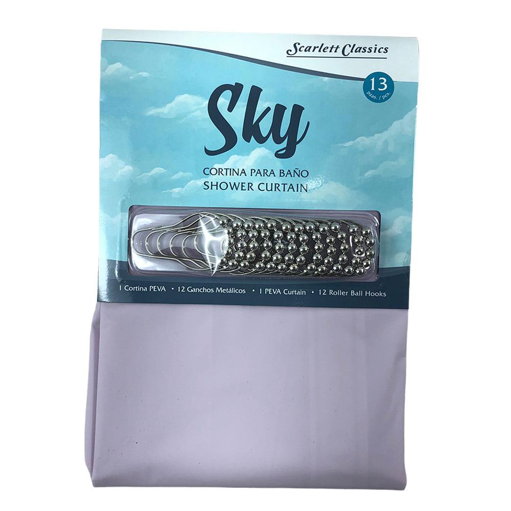 Cortina Para Baño Scarlett Classics Plástica Con Ganchos - Lila