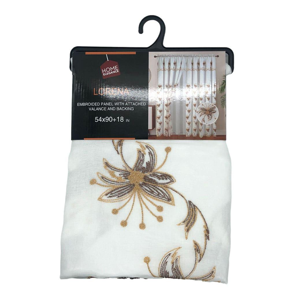 Cortina Lorena Home Elegance Con Cenefa 54" x 90" - Chocolate