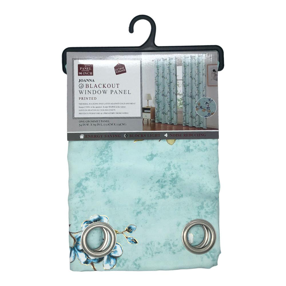 Cortina Johanna Home Elegance Blackout Estampado Con Aros 54" x 90" - Azul