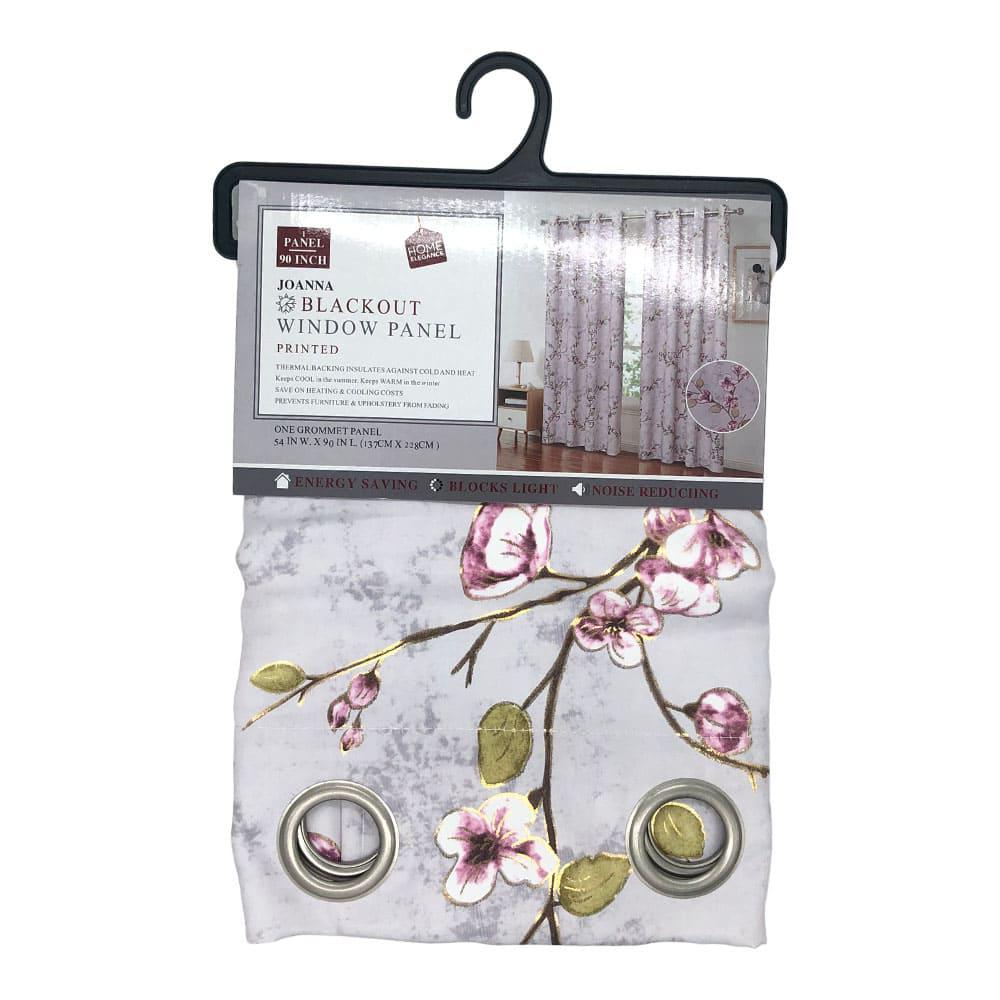 Cortina Johanna Home Elegance Blackout Estampado Con Aros 54" x 90" - Lila