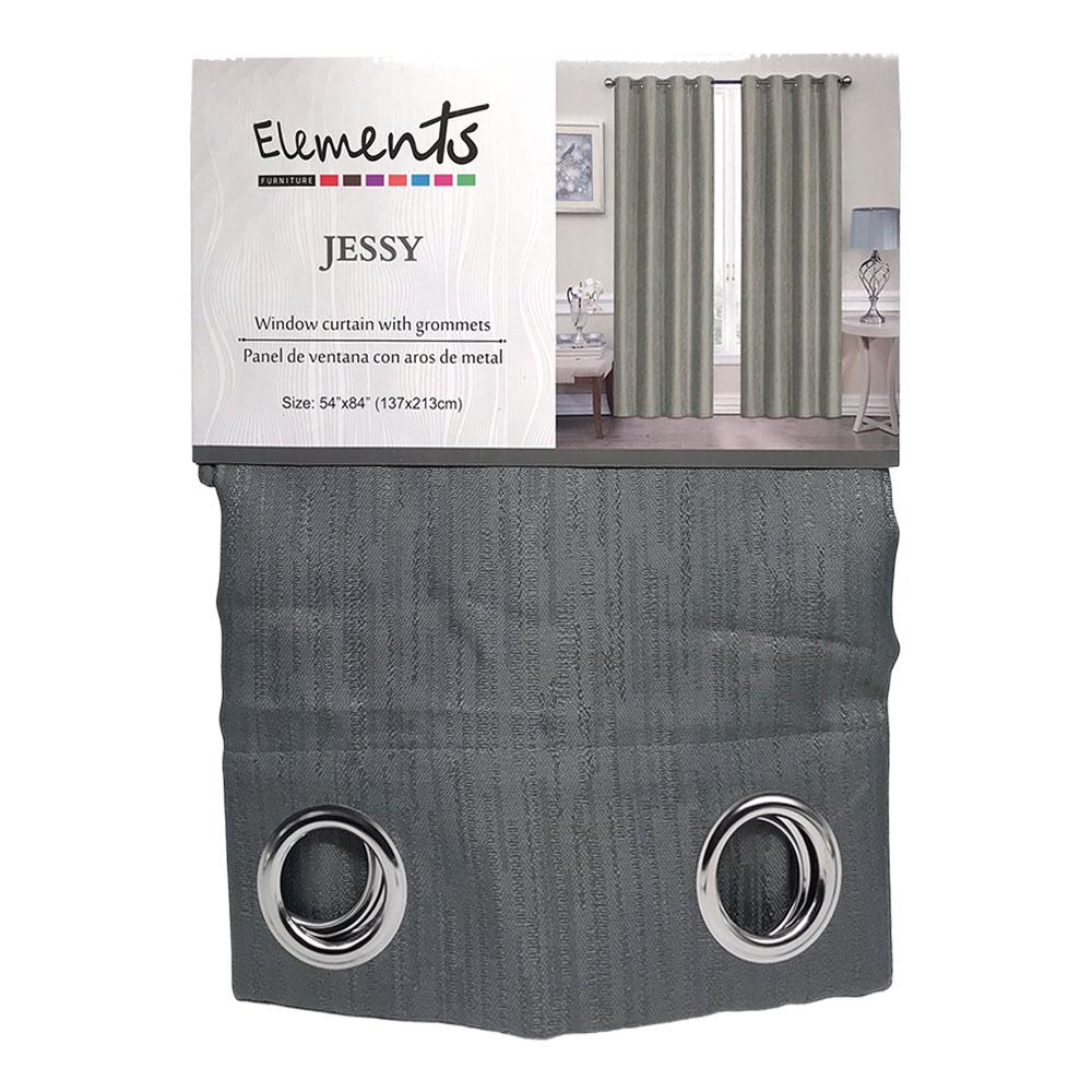 Cortina Elements Furniture Jessy Con Aros 54" x 84" - Gris Oscuro