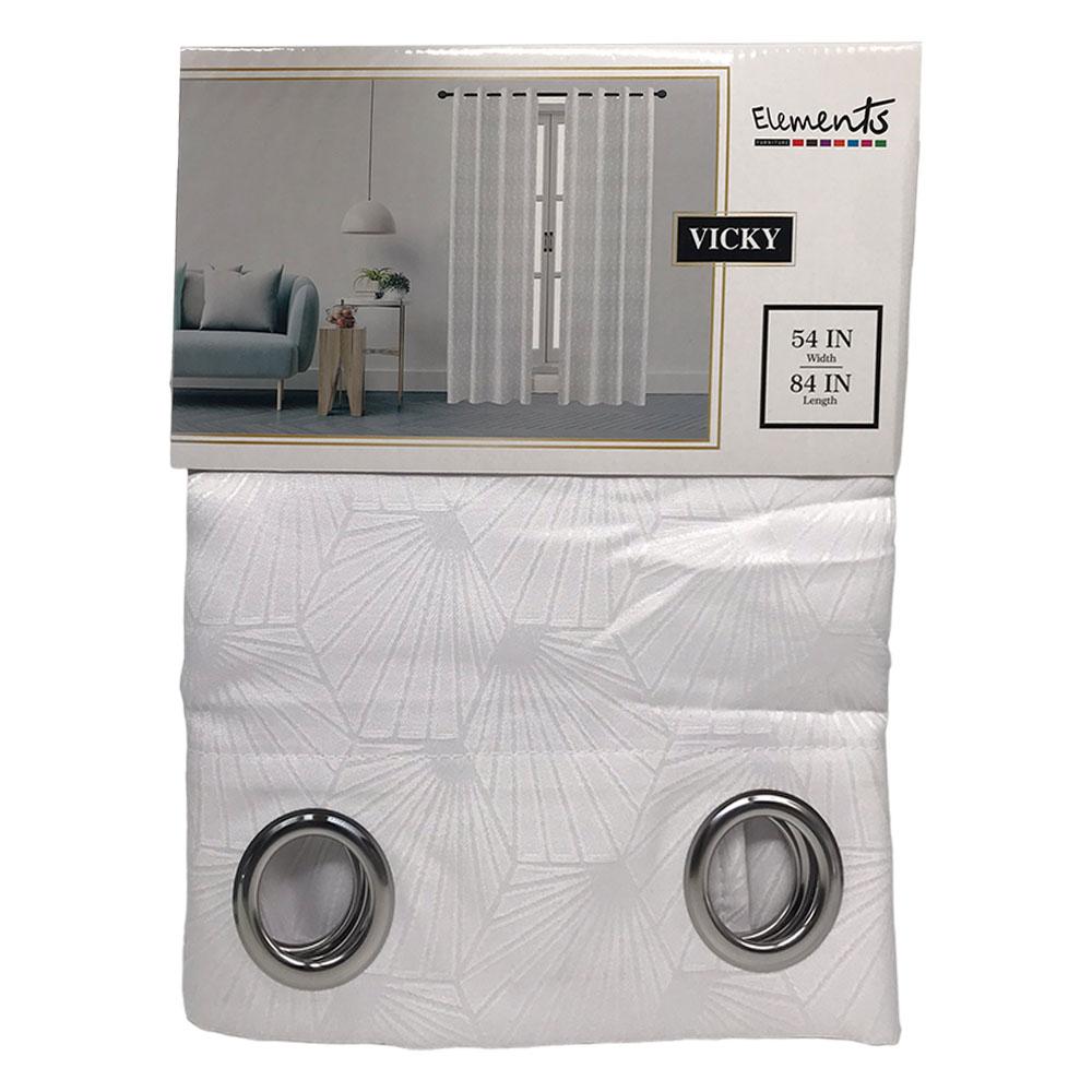 Cortina Elements Furniture Vicky Con Aros 54" x 84" - Blanco