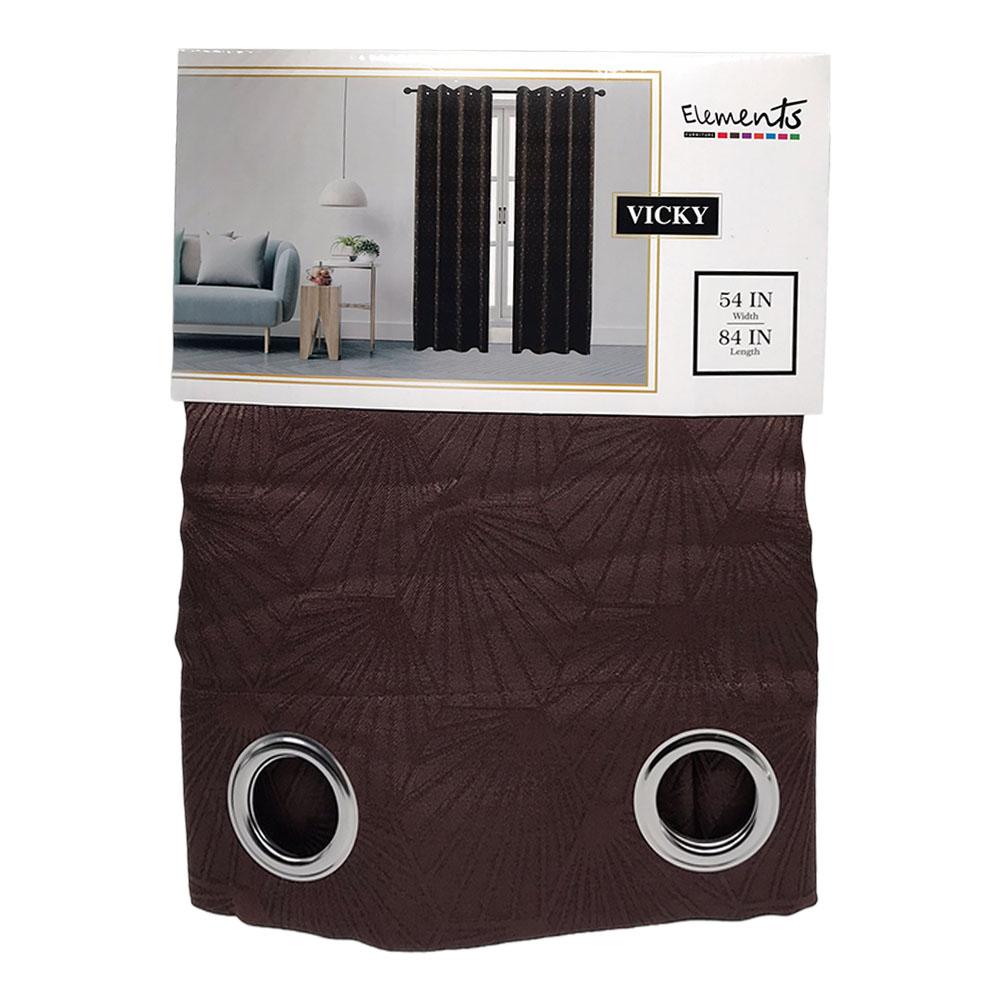 Cortina Elements Furniture Vicky Con Aros 54" x 84" - Chocolate Oscuro