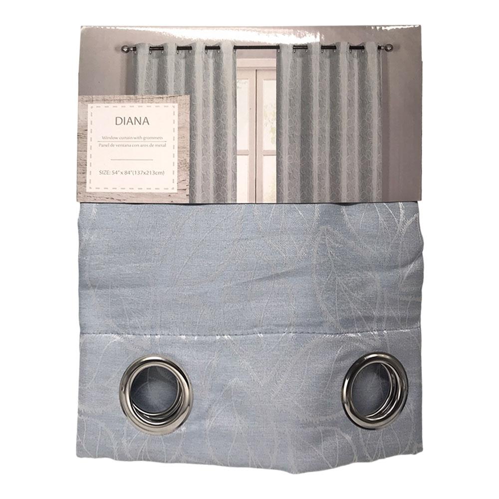 Cortina Diana Elements Furniture Con Aros 54" x 84" - Azul Claro