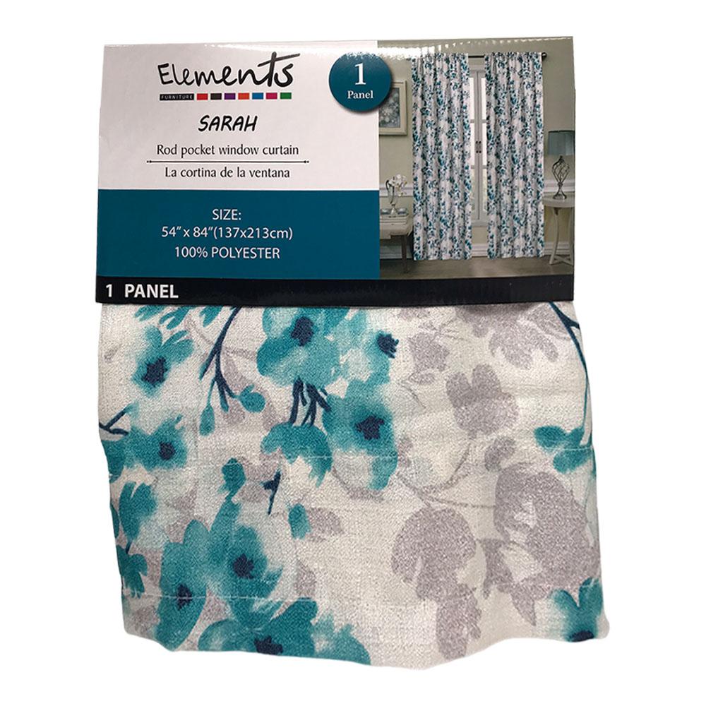 Cortina Elements Furniture Sarah Con Aros 54" x 84" - Aguamarina Oscuro