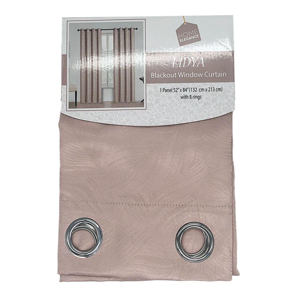 Cortina Lidya Home Elegance Blackout Con Aros 52" x 84" - Rosa Claro