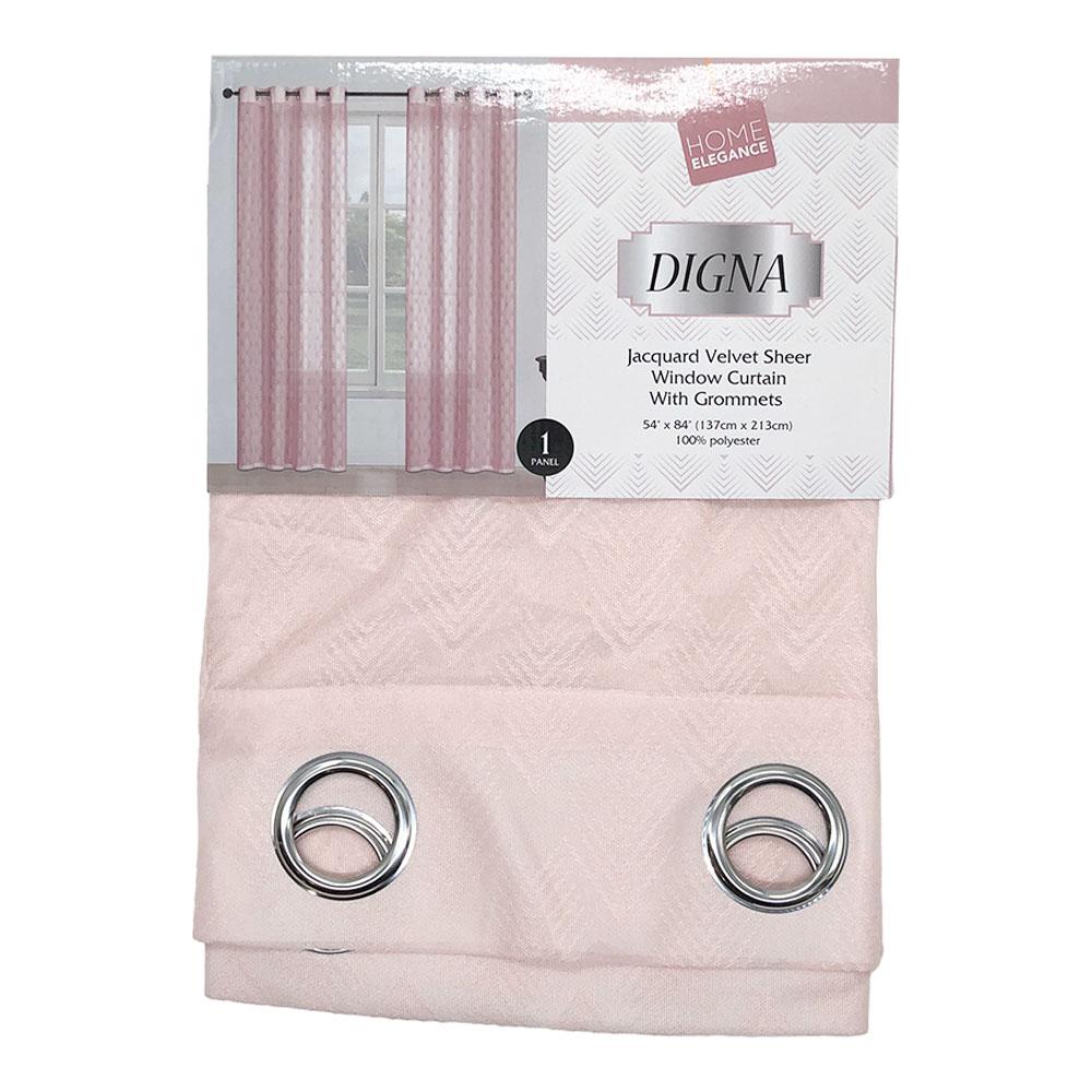 Cortina Digna Home Elegance Con Aros 54" x 84" - Rosa Claro