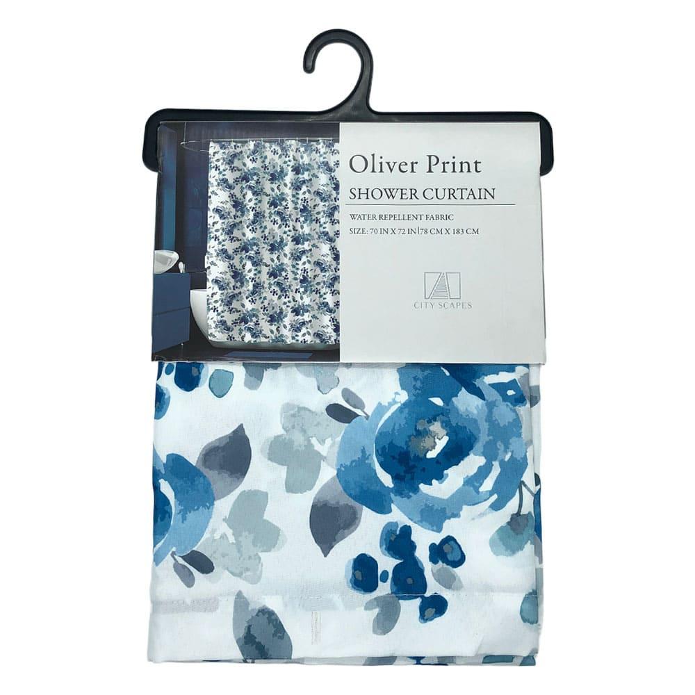 Cortina Para Baño Regal Home Oliver de Tela 70" x 72" - Azul