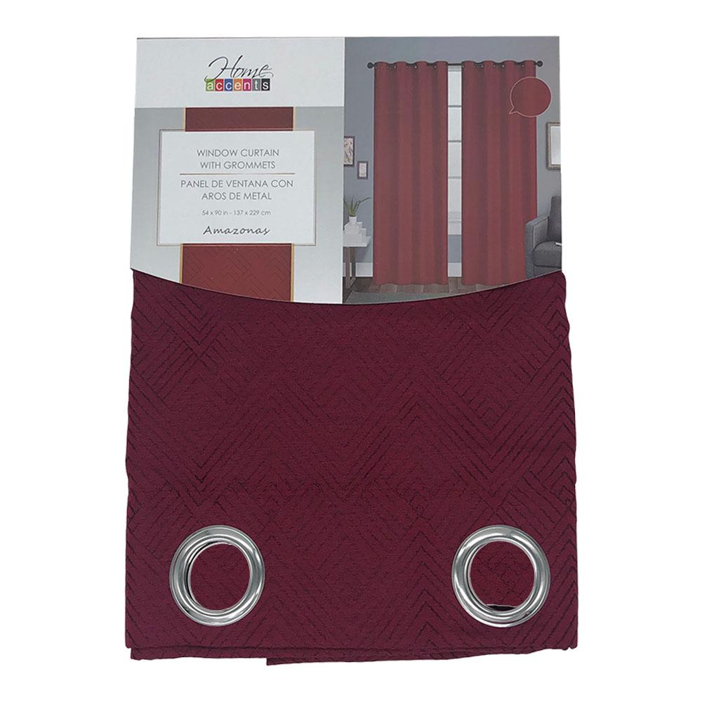 Cortina Home Accents Amazonas Con Aros 54" x 90" - Rojo Oscuro