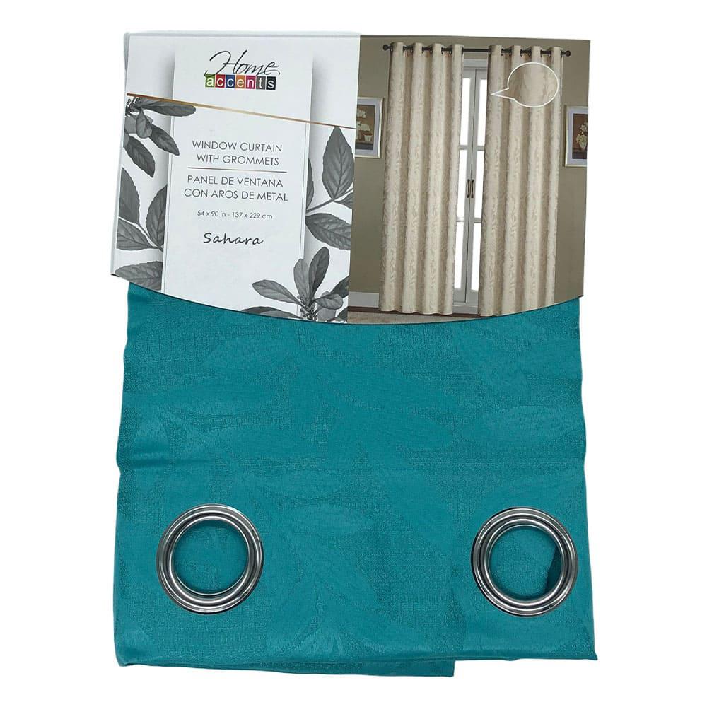 Cortina Home Accents Sahara Con Aros 54" x 90" - Aguamarina Oscuro