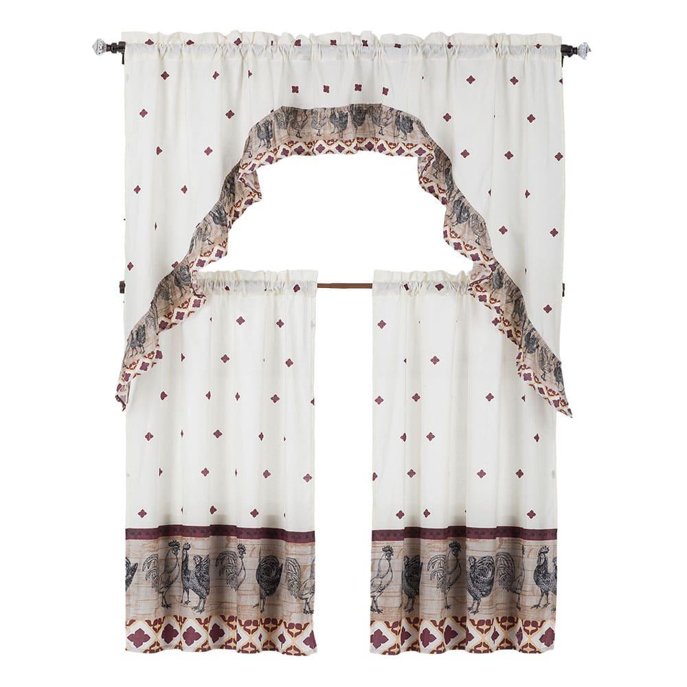 Cortina Para Cocina Home Accents Gallo 3 piezas