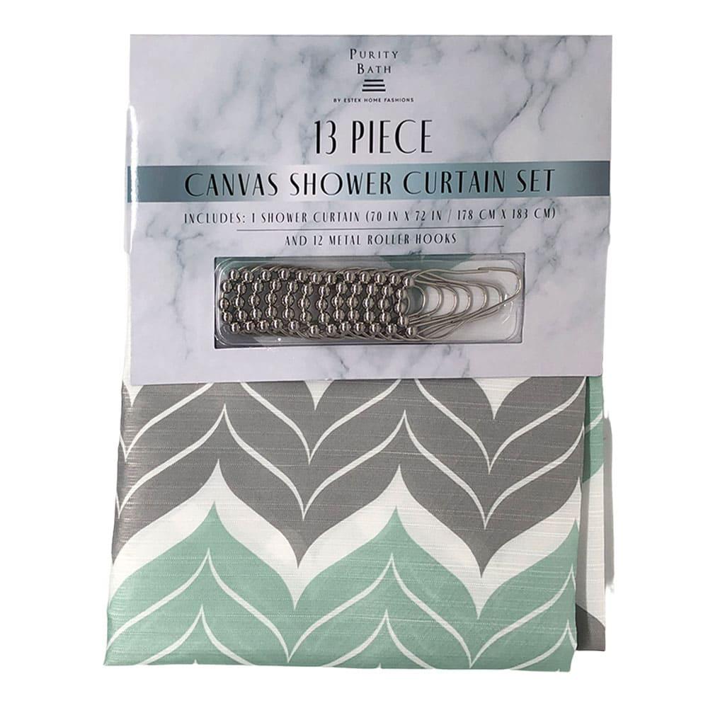 Cortina Para Baño Home Elegance Anna de Tela 13 Piezas