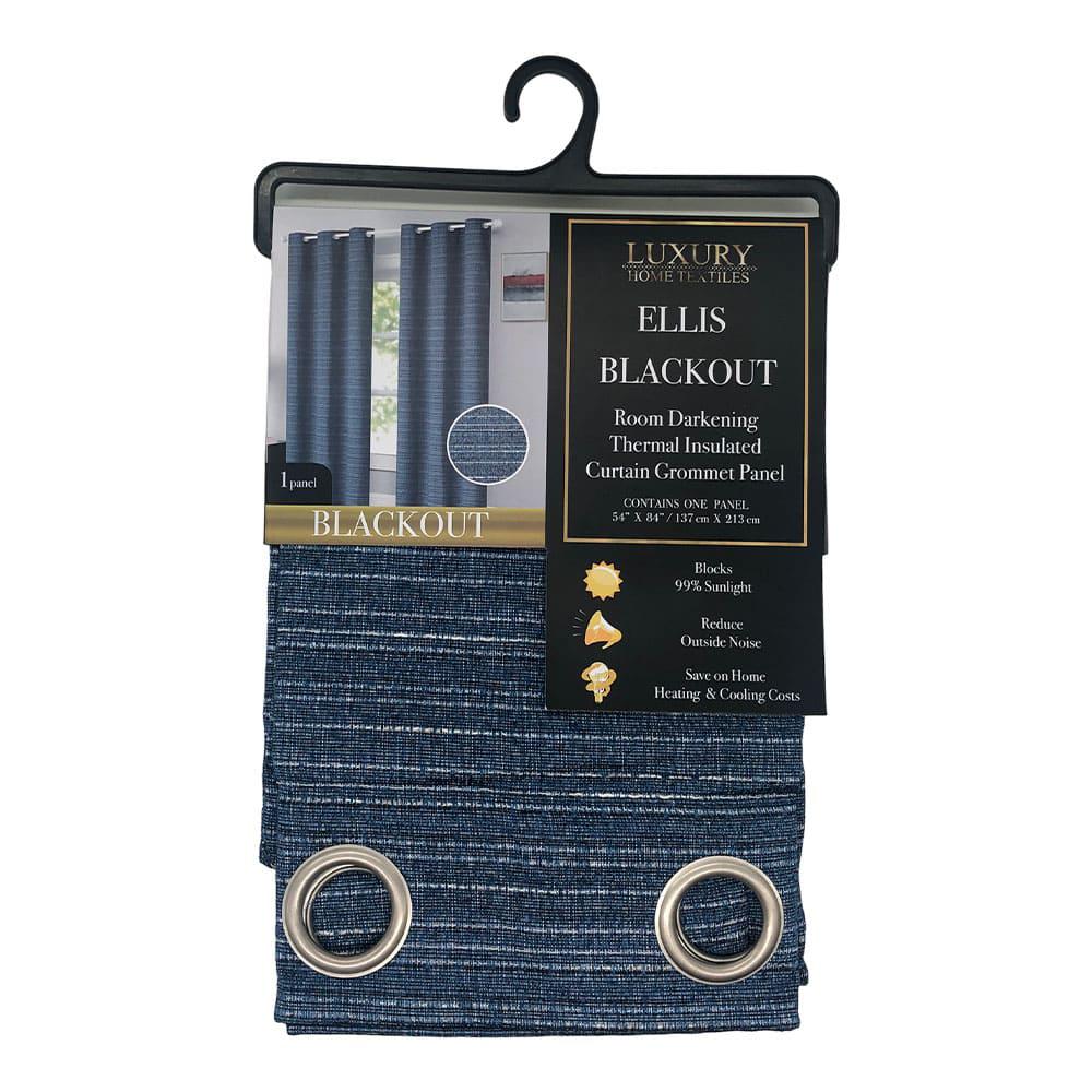 Cortina Ellis Luxury Blackout Con Aros 54" x 84" - Azul Marino