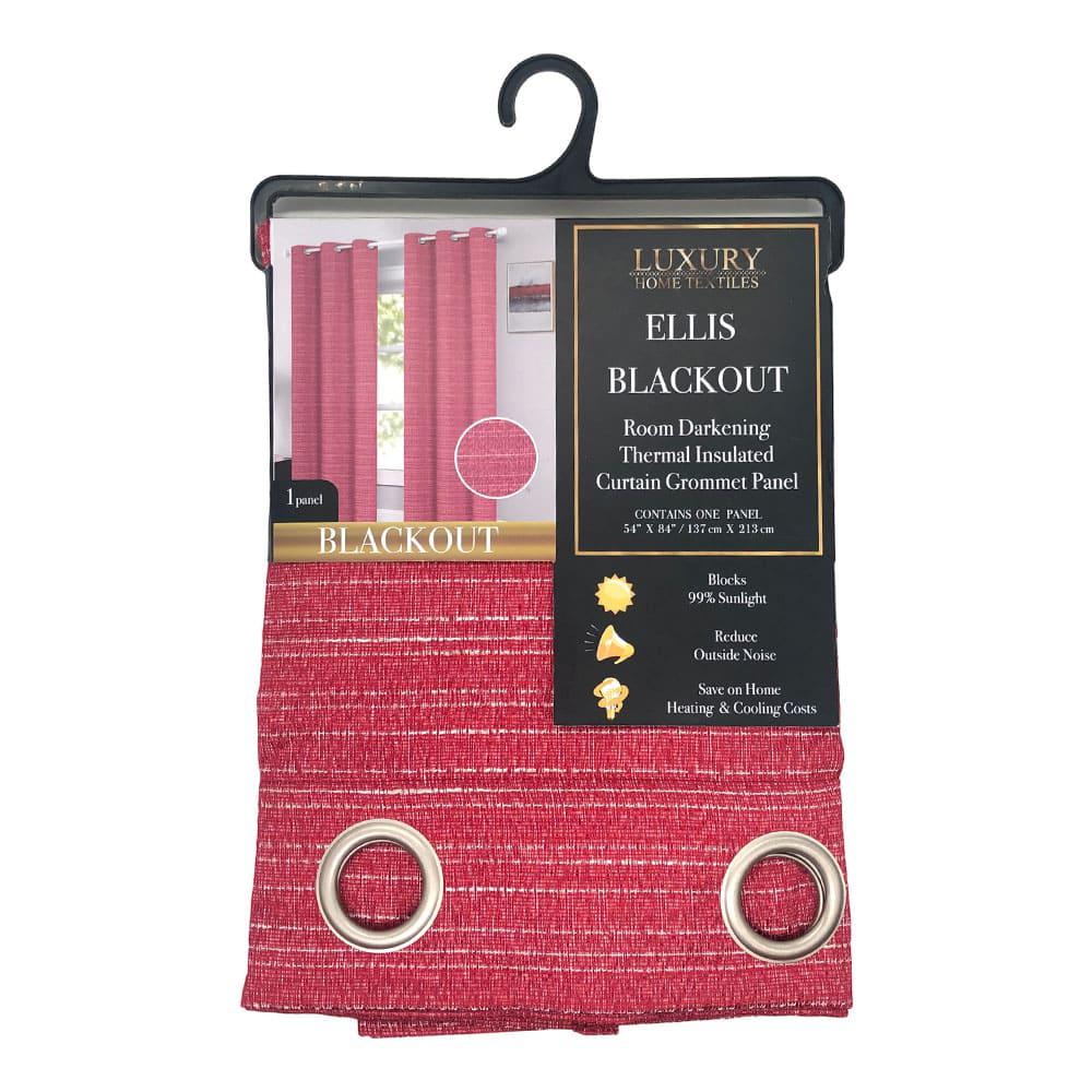 Cortina Ellis Luxury Blackout Con Aros 54" x 84" - Rojo